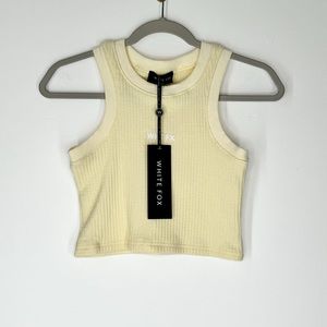 NWT White Fox Boutique Soft Yellow Waffle Knit Racerback Tank Women’s Medium